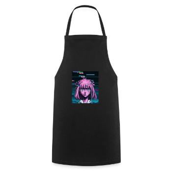 Pastel Esthétique Triste Anime Fille - Tablier de cuisine - noir - Devant - AI Model Male 185 dark (185cm)