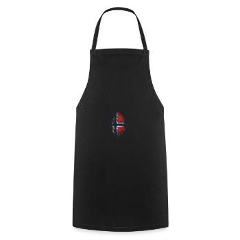 Norwegen Flagge Fingerabdruck Nationalfarben - Kochschürze - Schwarz - Vorne - AI Model Male 185 dark (185cm)