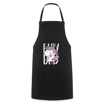 FAIRY DAB, Dabbing Unicorn, Unicorn Dab - Cooking Apron - black - Front - AI Model Male 185 dark (185cm)