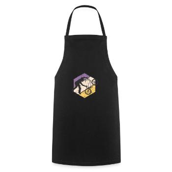 BMX BICYCLE BICYCLE JUMP BIKER CYCLING STYLE MOTIF - Cooking Apron - black - Front - AI Model Male 185 dark (185cm)