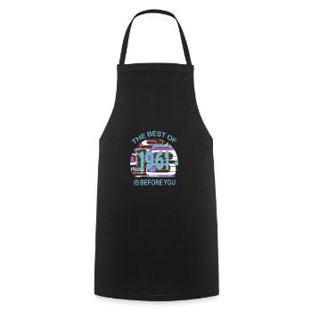 Year of birth 1961 Vintage Retro, birth, birthday - Cooking Apron - black - Front - AI Model Male 185 dark (185cm)