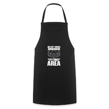 Do Not Cross Drone Flying Area Drone Pilot Quadcop - Cooking Apron - black - Front - AI Model Male 185 dark (185cm)