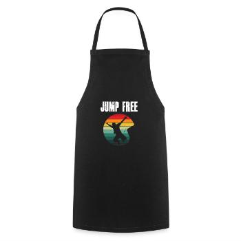 Retro Graphic Cliff Diver Cliff Diving Tombstoning - Cooking Apron - black - Front - AI Model Male 185 dark (185cm)