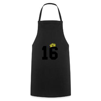 16 krone - Kochschürze - Schwarz - Vorne - AI Model Male 185 dark (185cm)