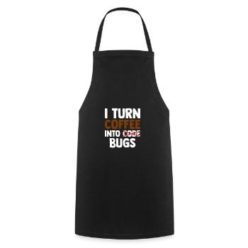 I Turn Coffee Into Bugs Coding Programming Softwar - Kochschürze - Schwarz - Vorne - AI Model Male 185 dark (185cm)
