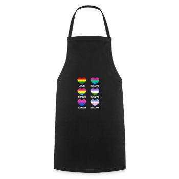 Love Is Love Transgender Diversity Rainbow Gay Lov - Kochschürze - Schwarz - Vorne - AI Model Male 185 dark (185cm)