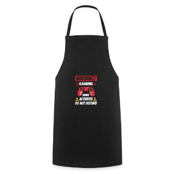 Warning Gaming Mode Activated Do Not Disturb Video - Kochschürze - Schwarz - Vorne - AI Model Male 185 dark (185cm)