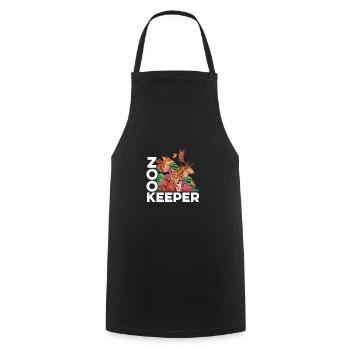 Retro Graphic Animal Keeper Zoo Keeper Animal Love - Kochschürze - Schwarz - Vorne - AI Model Male 185 dark (185cm)