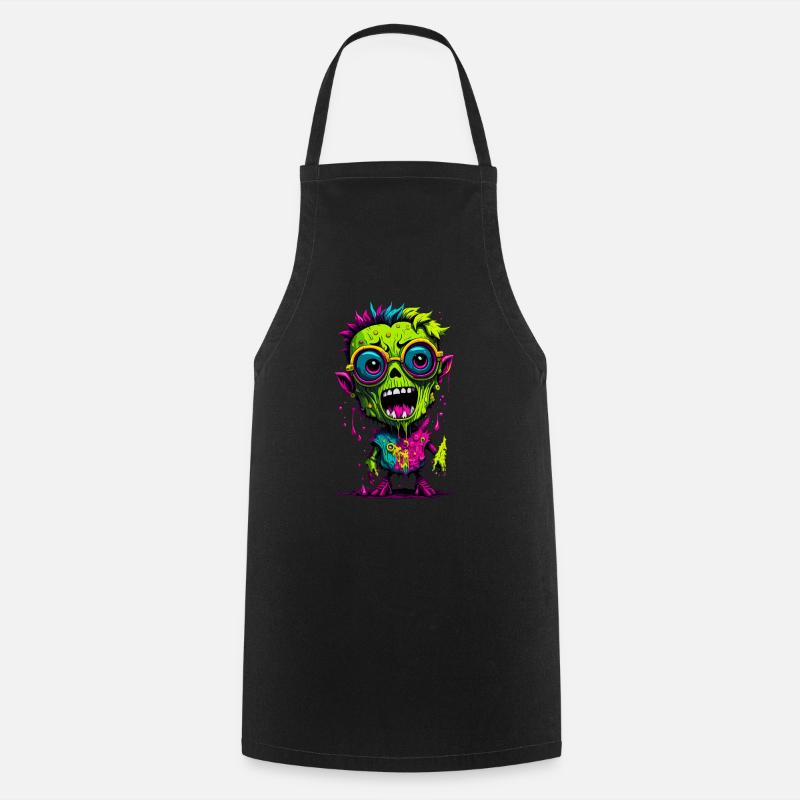 Bunter cooler Zombie - Kochschürze - Schwarz