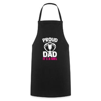Proud New Dad Its A Girl Baby Gender Reveal Pink - Cooking Apron - black - Front - AI Model Male 185 dark (185cm)