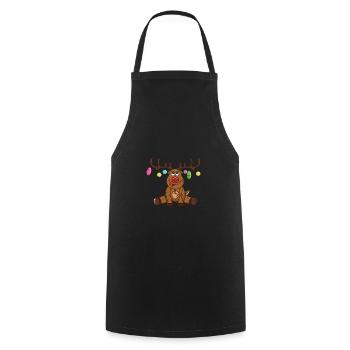 Retro Vintage Grunge Style Weihnachten - Kochschürze - Schwarz - Vorne - AI Model Male 185 dark (185cm)