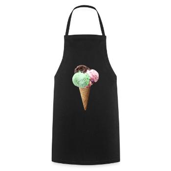 cornet de glace - Tablier de cuisine - noir - Devant - AI Model Male 185 dark (185cm)