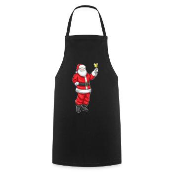 Weihnachtsmann Weihnachten Weihnachtsglocke - Kochschürze - Schwarz - Vorne - AI Model Male 185 dark (185cm)