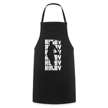 Rugby player - Cooking Apron - black - Front - AI Model Male 185 dark (185cm)