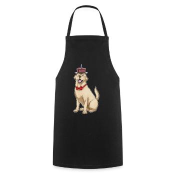 Gâteau d’anniversaire du Labrador - Tablier de cuisine - noir - Devant - AI Model Male 185 dark (185cm)