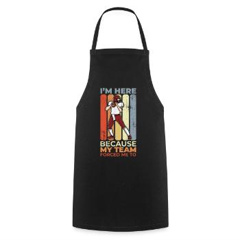 Funny Football Saying - Cooking Apron - black - Front - AI Model Male 185 dark (185cm)