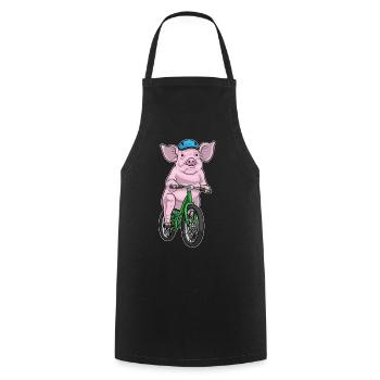 Vélo cochon - Tablier de cuisine - noir - Devant - AI Model Male 185 dark (185cm)
