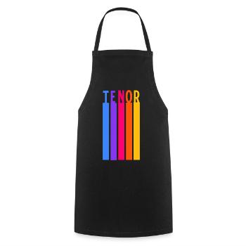 Chœur Voix Ténor Rayures Rétro - Tablier de cuisine - noir - Devant - AI Model Male 185 dark (185cm)