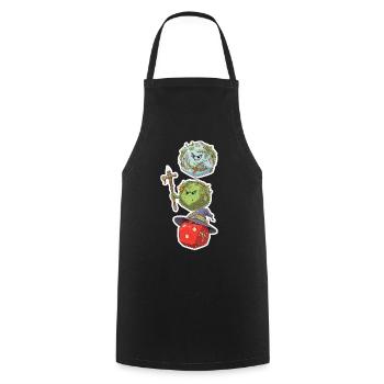 Cube Mage, Wizard & Druid – Fantasy Dice - Cooking Apron - black - Front - AI Model Male 185 dark (185cm)