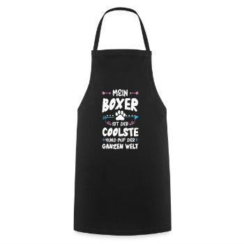 Boxer Dog Saying - Cooking Apron - black - Front - AI Model Male 185 dark (185cm)