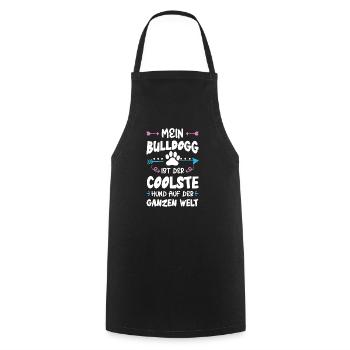 Dicton de chien bouledogue - Tablier de cuisine - noir - Devant - AI Model Male 185 dark (185cm)