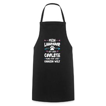 Labrador dog saying - Cooking Apron - black - Front - AI Model Male 185 dark (185cm)