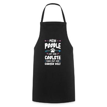 Dicton de chien caniche - Tablier de cuisine - noir - Devant - AI Model Male 185 dark (185cm)