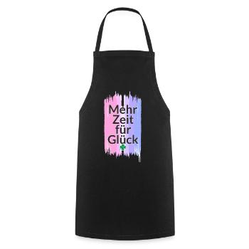 More Time for Happiness – Shamrock Pastel Shirt - Cooking Apron - black - Front - AI Model Male 185 dark (185cm)
