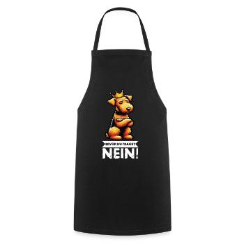 Avant que vous ne demandiez : Airedale Terrier Airedales - Tablier de cuisine - noir - Devant - AI Model Male 185 dark (185cm)