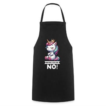 Avant que vous ne demandiez, pas de licorne licorne fan de licorne - Tablier de cuisine - noir - Devant - AI Model Male 185 dark (185cm)