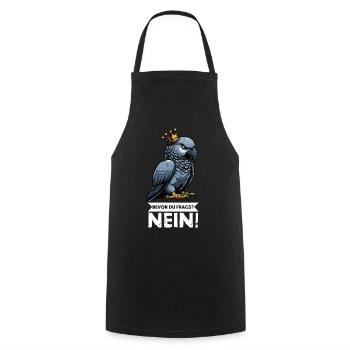 Avant que vous ne demandiez : pas de perroquet gris d’Afrique, perroquet, perroquet, perroquet, perroquet - Tablier de cuisine - noir - Devant - AI Model Male 185 dark (185cm)