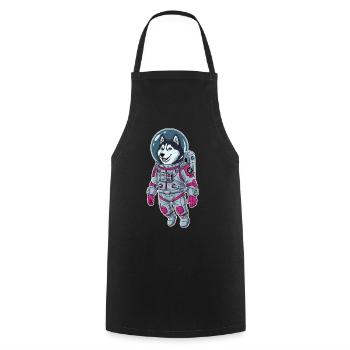 Siberian Husky Dog Astronaut Space Pink - Kochschürze - Schwarz - Vorne - AI Model Male 185 dark (185cm)