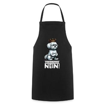Avant que vous ne demandiez : No Malteser Malteserbesitzer - Tablier de cuisine - noir - Devant - AI Model Male 185 dark (185cm)