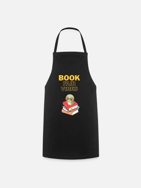 Buchmesse-Vibes Bücherwurm - Kochschürze - Schwarz