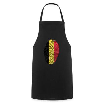 Flagge Belgiens - Kochschürze - Schwarz - Vorne - AI Model Male 185 dark (185cm)