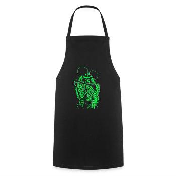 skull skeleton death halloween horror black dead - Cooking Apron - black - Front - AI Model Male 185 dark (185cm)