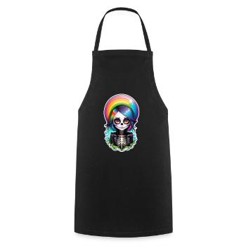 Halloween - Rock & Regenbogen - Kochschürze - Schwarz - Vorne - AI Model Male 185 dark (185cm)