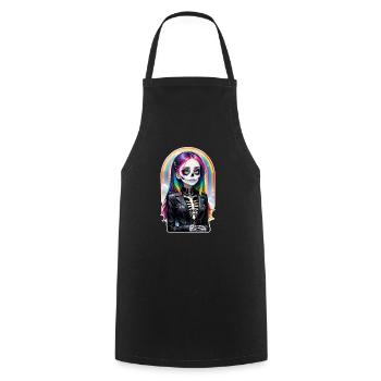 Halloween - Rock & Regenbogen - Kochschürze - Schwarz - Vorne - AI Model Male 185 dark (185cm)