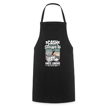 Les Cash Stuffers s’unissent pour économiser de l’argent de manière rétro - Tablier de cuisine - noir - Devant - AI Model Male 185 dark (185cm)