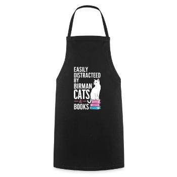 Katze Birma Geschenk - Kochschürze - Schwarz - Vorne - AI Model Male 185 dark (185cm)