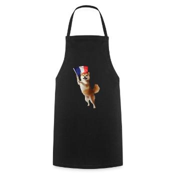 Shiba Inu - Kochschürze - Schwarz - Vorne - AI Model Male 185 dark (185cm)