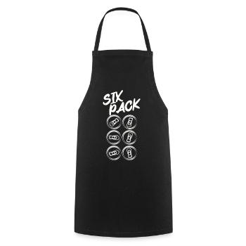 Sixpack Bier Dose Männer lustig - Kochschürze - Schwarz - Vorne - AI Model Male 185 dark (185cm)