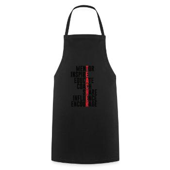 professeur - Tablier de cuisine - noir - Devant - AI Model Male 185 dark (185cm)