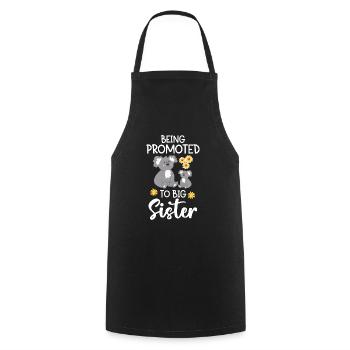 Promoted to big sister - Cooking Apron - black - Front - AI Model Male 185 dark (185cm)