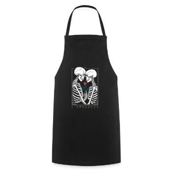 Squelette embrasse squelette Amour Romance - Tablier de cuisine - noir - Devant - AI Model Male 185 dark (185cm)