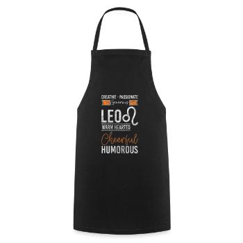 Signe du zodiaque August Leo - Tablier de cuisine - noir - Devant - AI Model Male 185 dark (185cm)