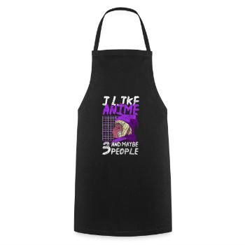 Manga Comic Senpai Girl - Cooking Apron - black - Front - AI Model Male 185 dark (185cm)