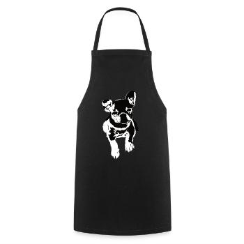 French Bulldog Portrait Black White - Cooking Apron - black - Front - AI Model Male 185 dark (185cm)