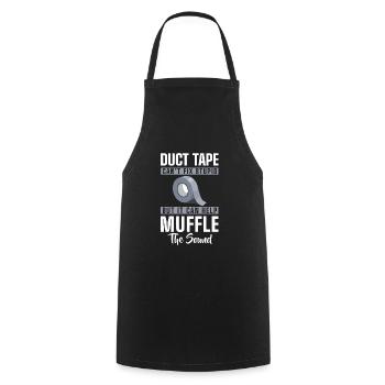 Idiots Work Evil Provocation - Cooking Apron - black - Front - AI Model Male 185 dark (185cm)