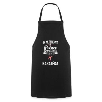 Fous du prince charmant sauf s'il est karatéka - Tablier de cuisine - noir - Devant - AI Model Male 185 dark (185cm)